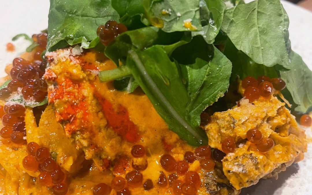 限定7食！！ドウマン蟹とルッコラのトマトクリームパスタ